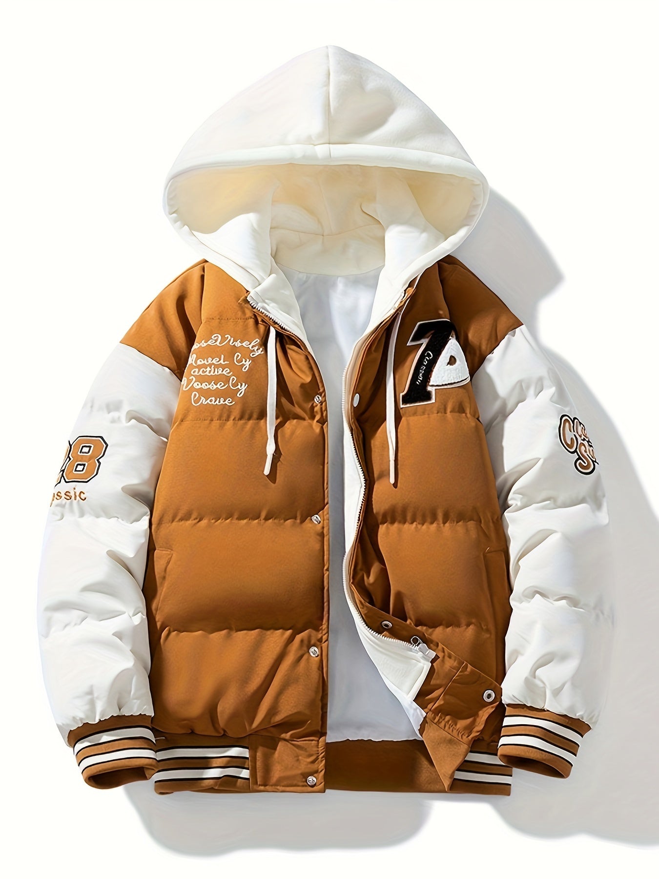 R&B | Warme Herren-Pufferjacke mit Kapuze