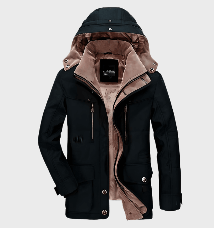 R&B | Warme Herren Winterjacke mit Kapuze