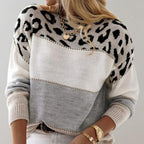 R&B | Warmer Pantherdruck Damenpullover