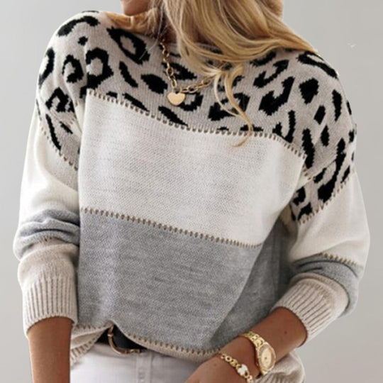 R&B | Warmer Pantherdruck Damenpullover