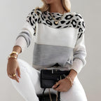 R&B | Warmer Pantherdruck Damenpullover