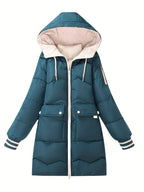 R&B | Warme Steppjacke mit Kapuze und Reißverschluss