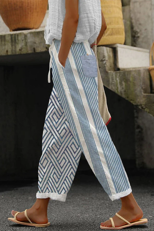 R&B | Lässig Einzigartig Bedruckte Knopf-Taschen-Hose