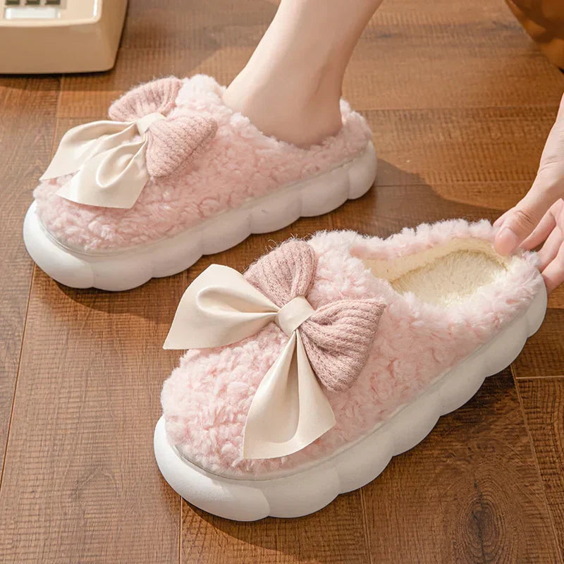 Weiche Bequeme Damen Hausschuhe Mit Schleife Hausschuhe R&B