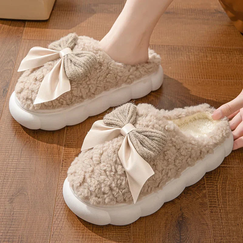 Weiche Bequeme Damen Hausschuhe Mit Schleife Hausschuhe R&B