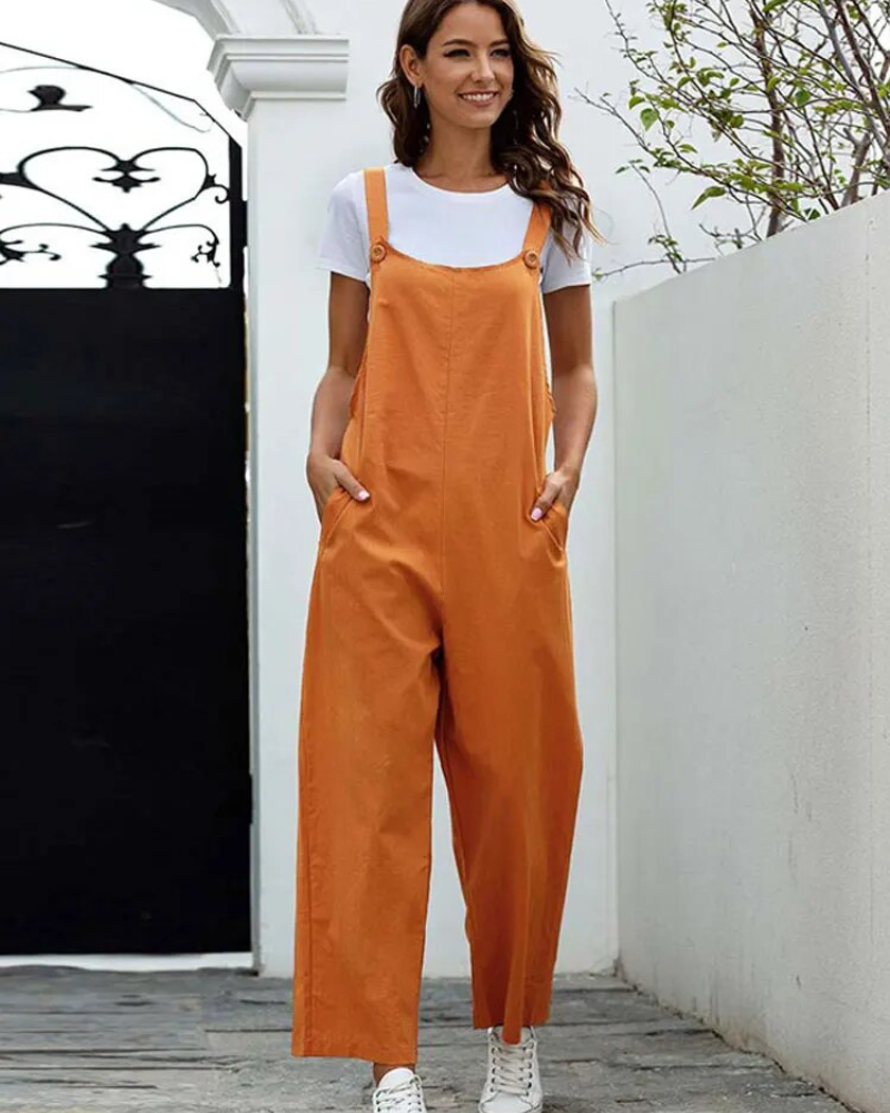 R&B | Weiß Latzhose Damen Lässig