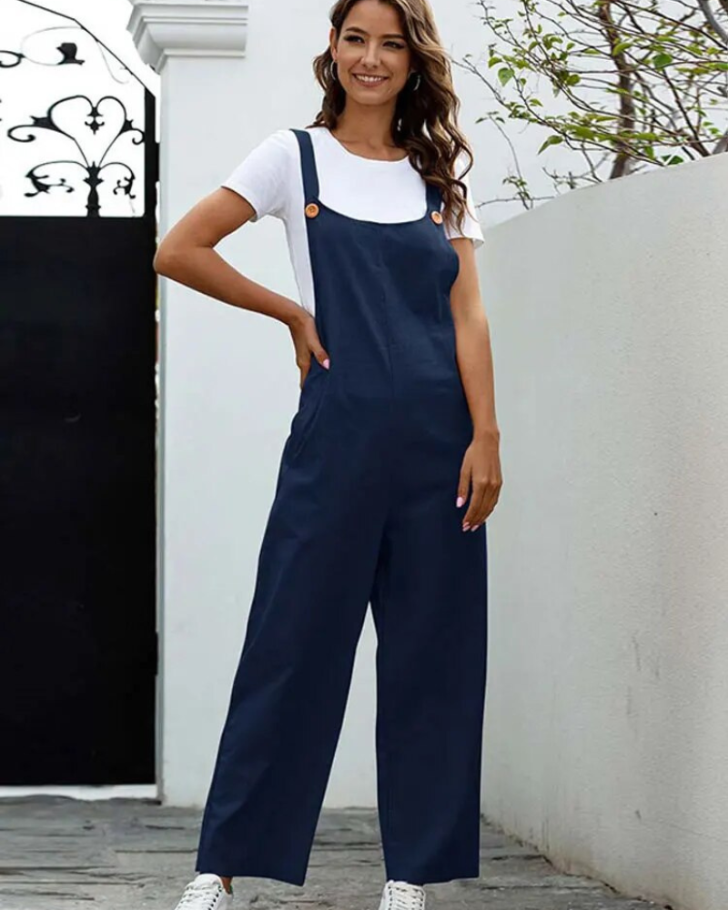 R&B | Weiß Latzhose Damen Lässig