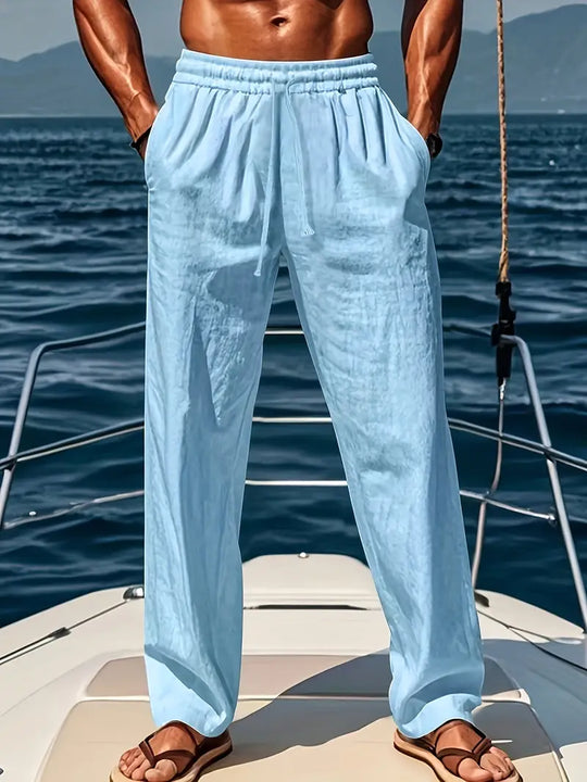 R&B | Geschnittene Herren Leinenhose Luftige Sommerhose mit Klassischem Stil
