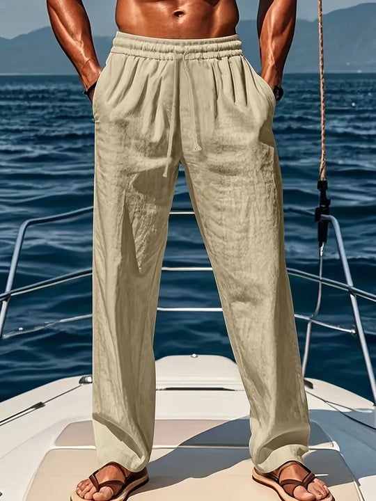 R&B | Geschnittene Herren Leinenhose Luftige Sommerhose mit Klassischem Stil