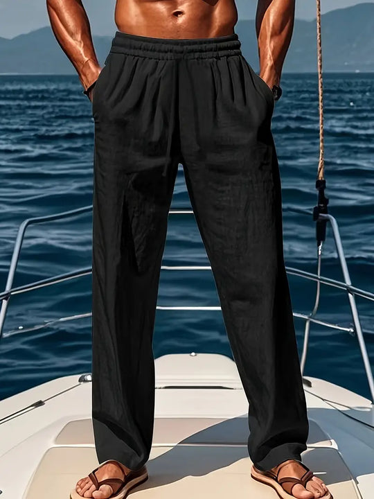 R&B | Geschnittene Herren Leinenhose Luftige Sommerhose mit Klassischem Stil