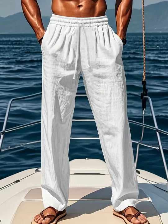 R&B | Geschnittene Herren Leinenhose Luftige Sommerhose mit Klassischem Stil