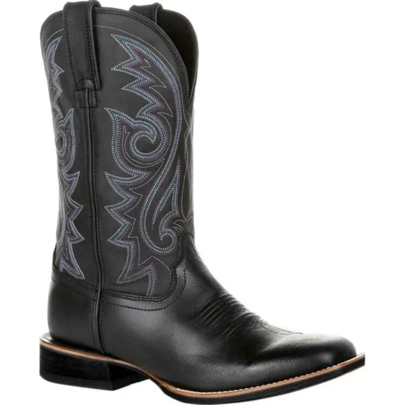 R&B | Herren Schwarz Western Cowboystiefel