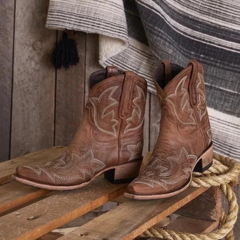 R&B | Damen Western Cowboystiefel Braun