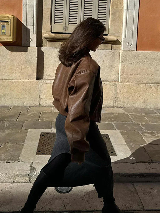 R&B | Leder Bomberjacke