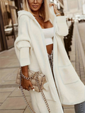 R&B | langer Cardigan mit Kapuze Weich & Warm