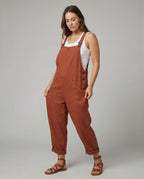 R&B | Weite-Leg-Overall Damen mit verstellbarer Schnalle und Tasche aus Baumwolle