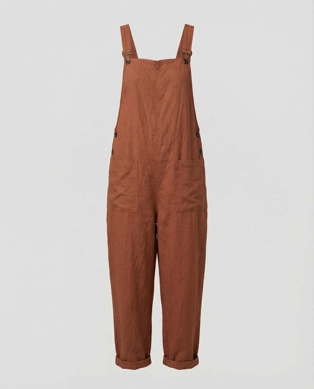 R&B | Weite-Leg-Overall Damen mit verstellbarer Schnalle und Tasche aus Baumwolle