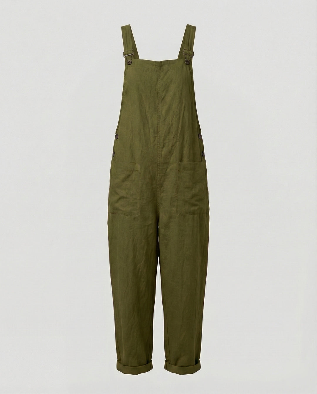 R&B | Weite-Leg-Overall Damen mit verstellbarer Schnalle und Tasche aus Baumwolle