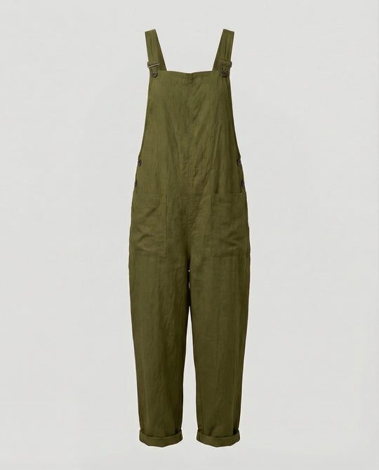 R&B | Weite-Leg-Overall Damen mit verstellbarer Schnalle und Tasche aus Baumwolle