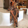 Wickelkleid | Boho Damenkleid mit Schlitz