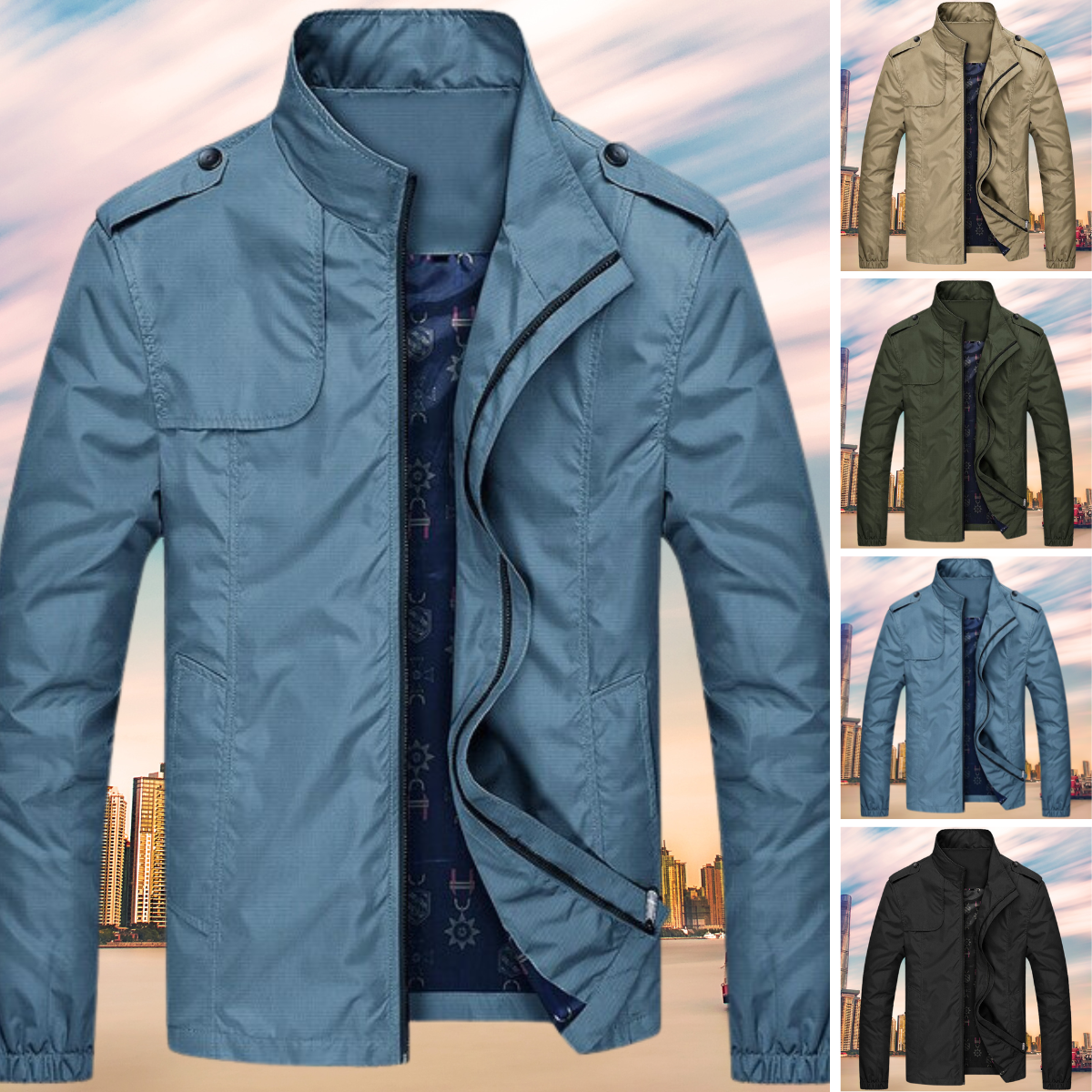 R&B | Winddichte Herrenjacke mit Kragen