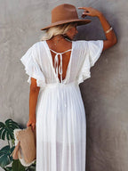 R&B | Weiße Lange Strandkleid