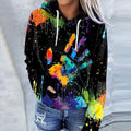R&B | Hoodie Relaxed Fit Künstlerischer Druck Weiche Baumwolle Tasche