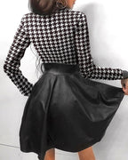 R&B | Leder-Reißverschluss Minikleid