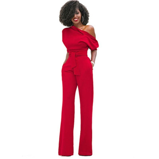 R&B | Schulterloser, Eleganter Jumpsuit mit Gürtel für Damen