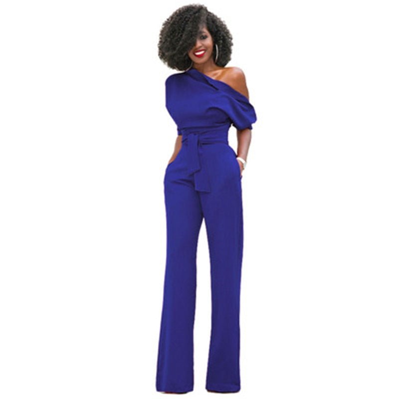 R&B | Schulterloser, Eleganter Jumpsuit mit Gürtel für Damen