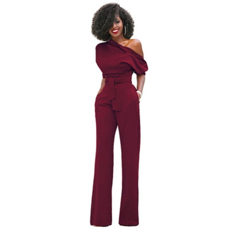 R&B | Schulterloser, Eleganter Jumpsuit mit Gürtel für Damen