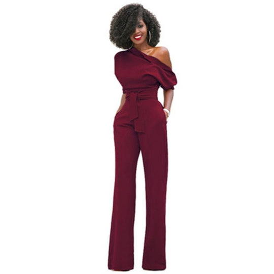 R&B | Schulterloser, Eleganter Jumpsuit mit Gürtel für Damen