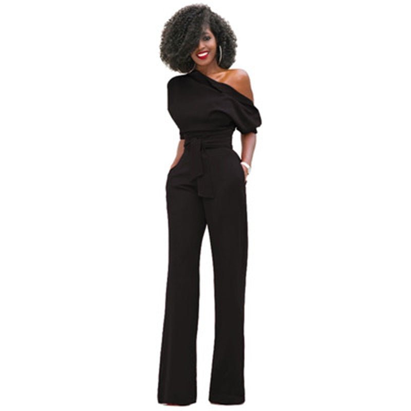 R&B | Schulterloser, Eleganter Jumpsuit mit Gürtel für Damen
