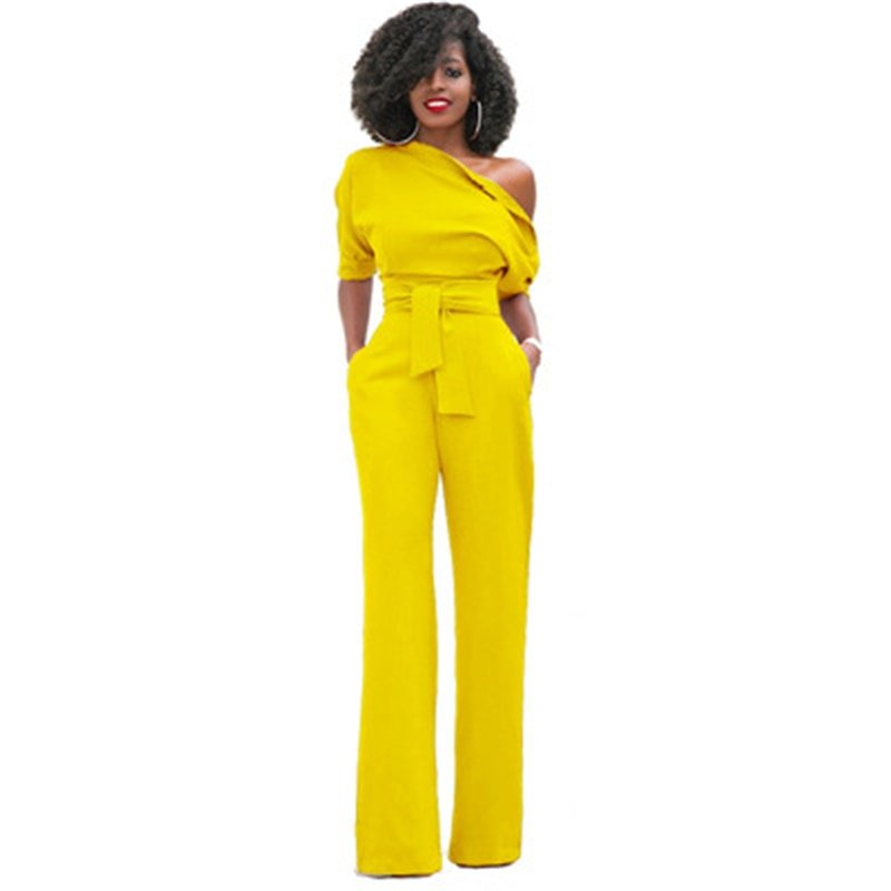 R&B | Schulterloser, Eleganter Jumpsuit mit Gürtel für Damen