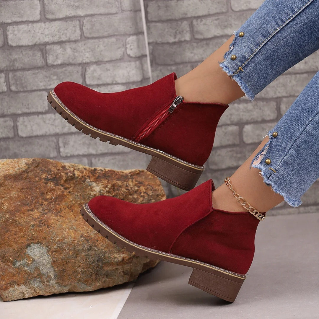 Damen Stiefeletten Wildleder Stil R&B