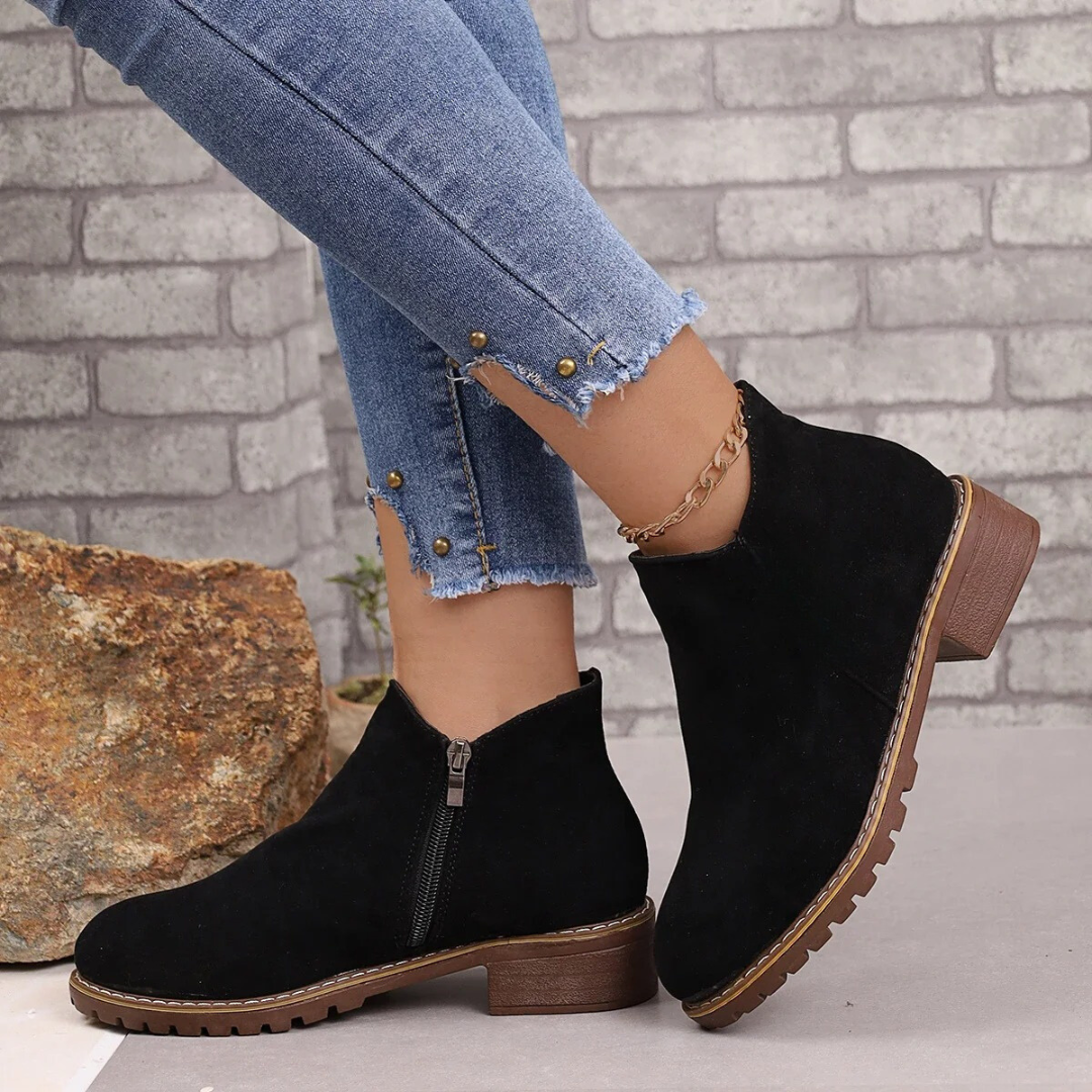 Damen Stiefeletten Wildleder Stil R&B