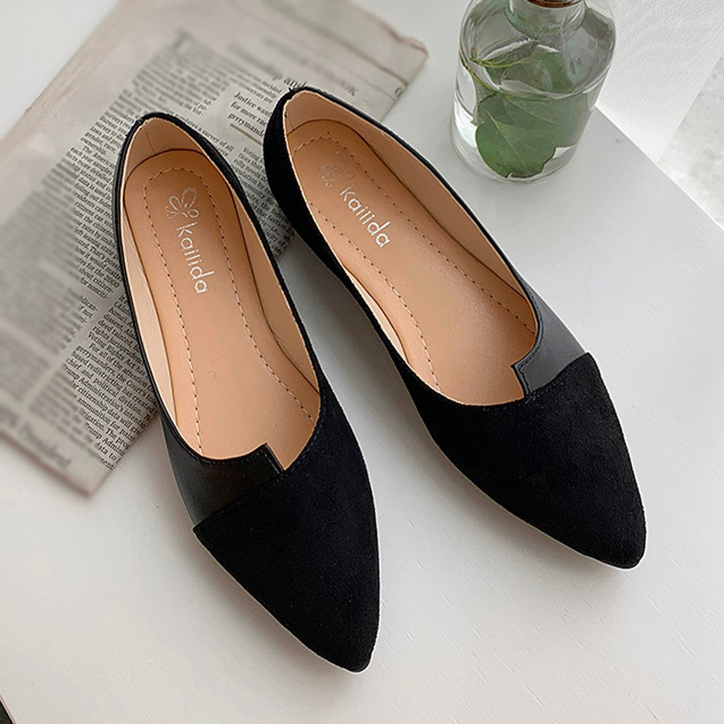 R&B | Damen Splice Farbe Mule Loafers Spitz Zehe