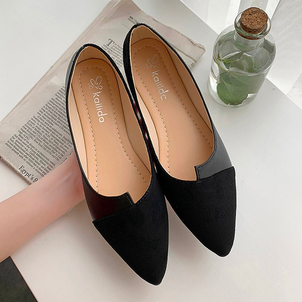 R&B | Damen Splice Farbe Mule Loafers Spitz Zehe