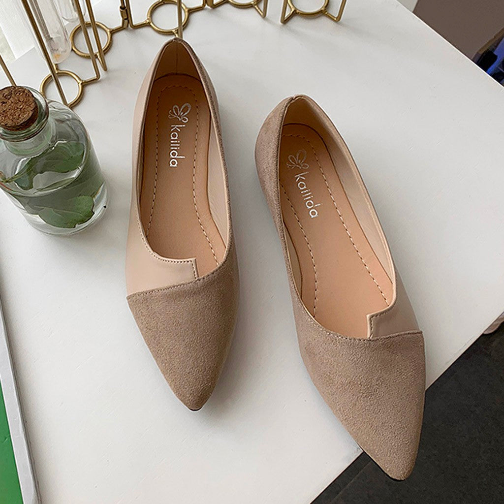 R&B | Damen Splice Farbe Mule Loafers Spitz Zehe