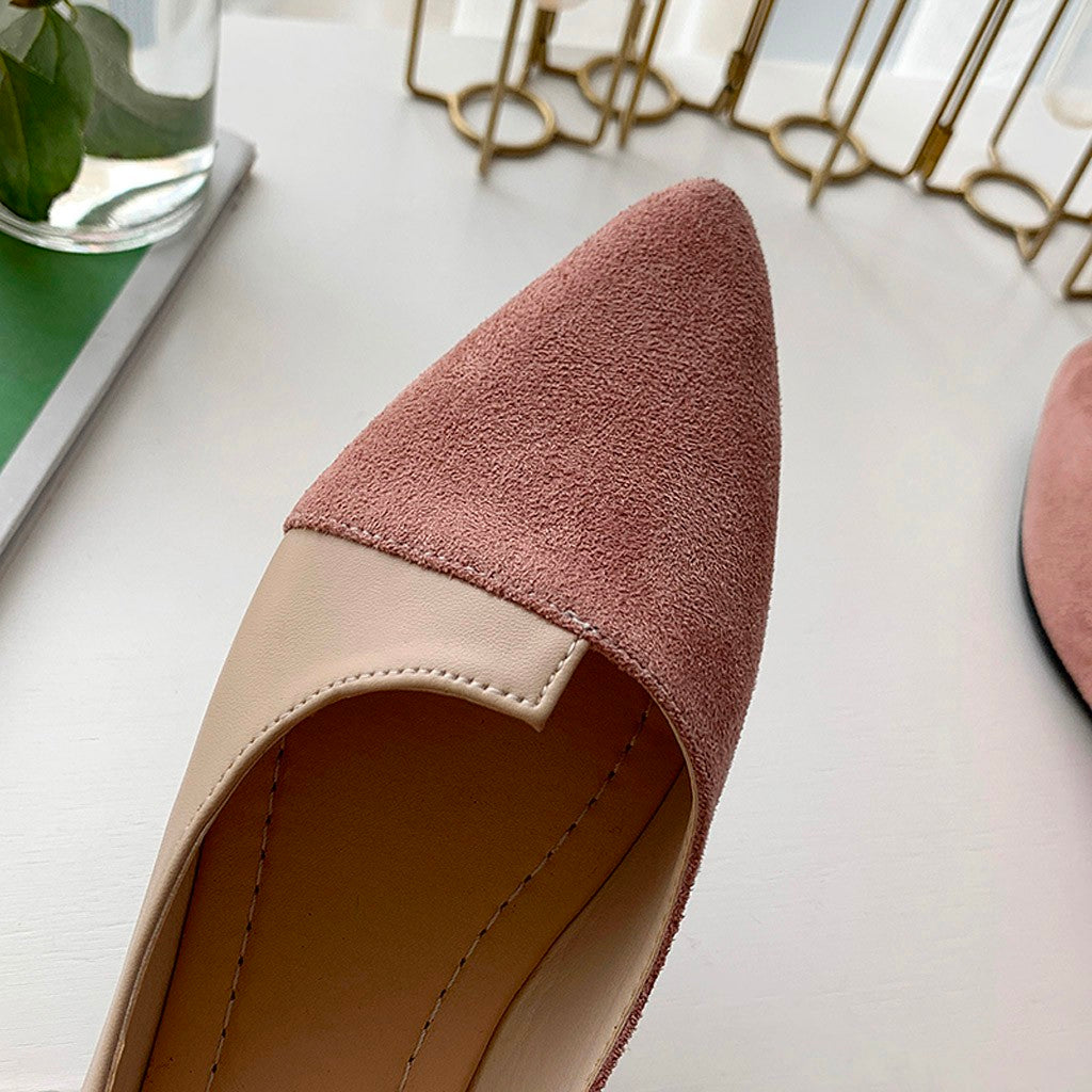 R&B | Damen Splice Farbe Mule Loafers Spitz Zehe