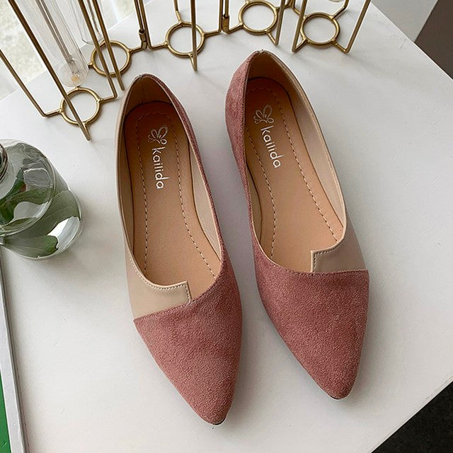 R&B | Damen Splice Farbe Mule Loafers Spitz Zehe