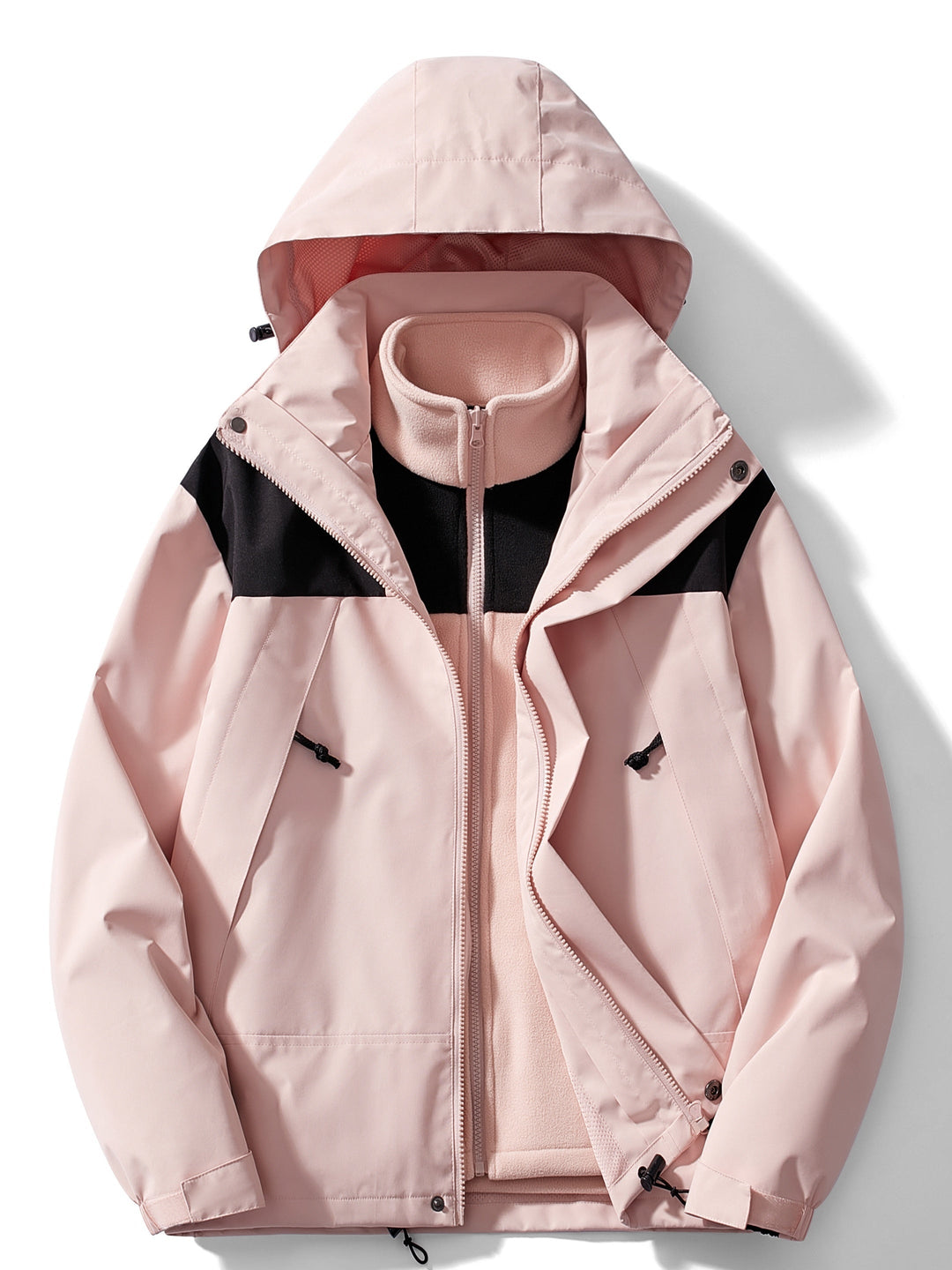 R&B | 3-in-1 Fleece-Winterjacke mit Kapuze für Damen