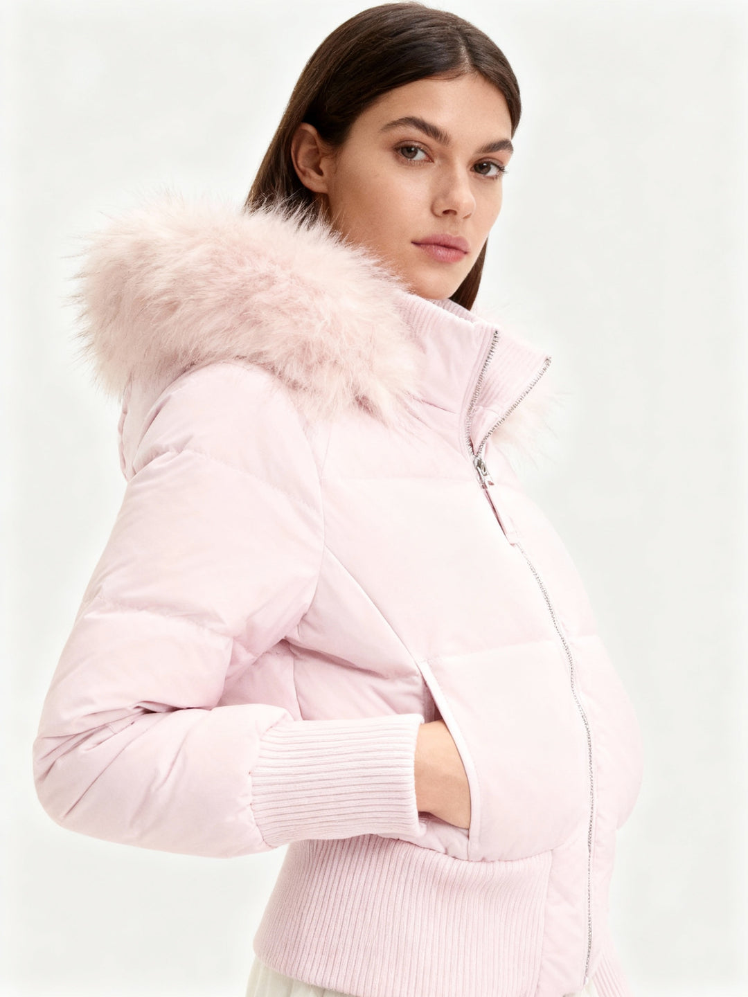 Damen Gesteppt Winterjacke mit Warm & Abnehmbarer Kapuze | R&B