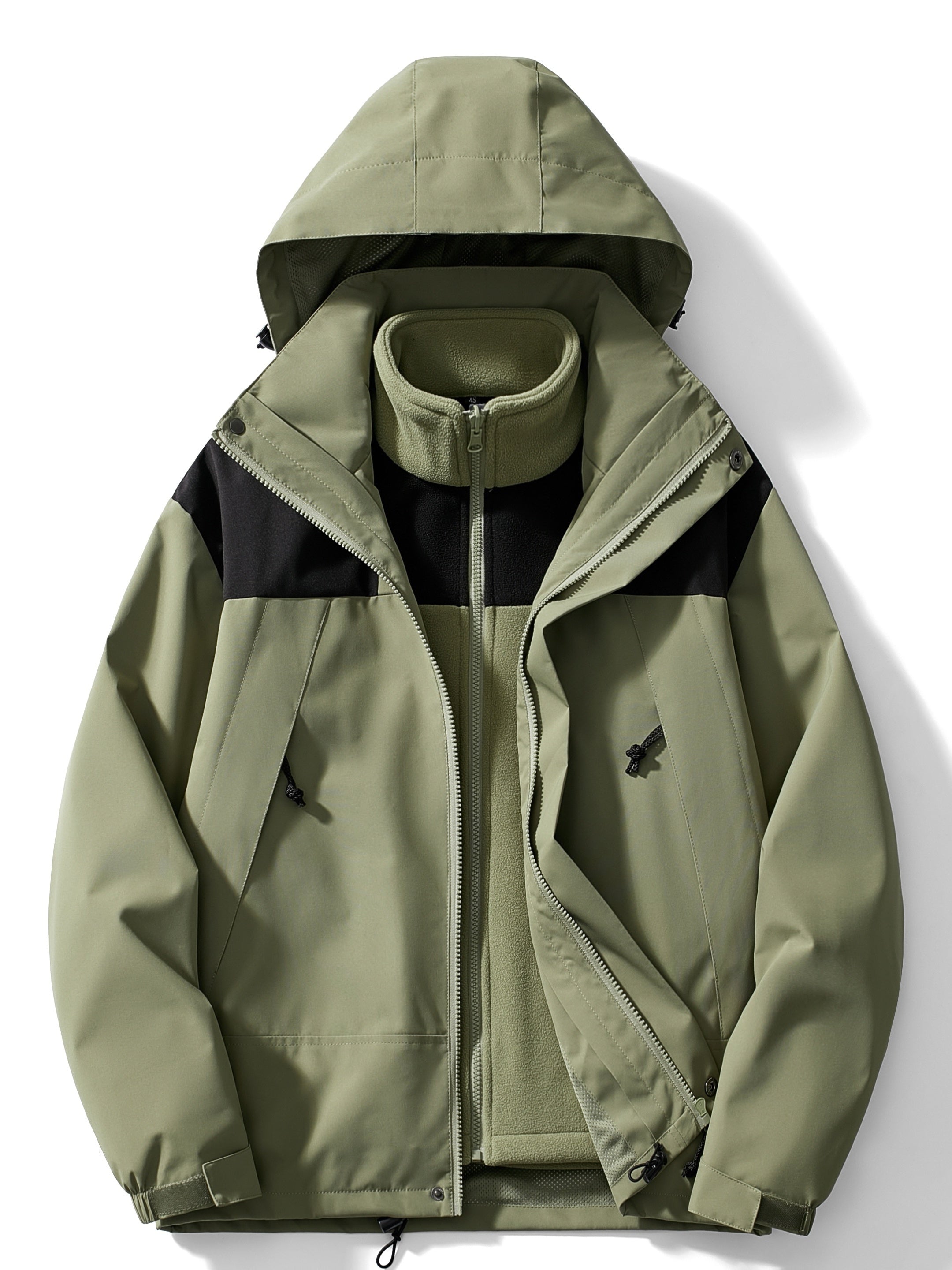 R&B | 3-in-1 Fleece-Winterjacke mit Kapuze für Damen