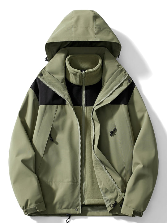 R&B | 3-in-1 Fleece-Winterjacke mit Kapuze für Damen