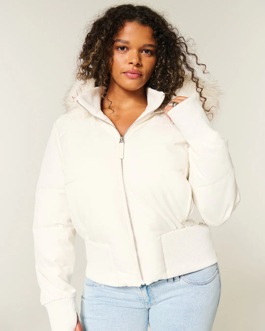 Damen Gesteppt Winterjacke mit Warm & Abnehmbarer Kapuze | R&B