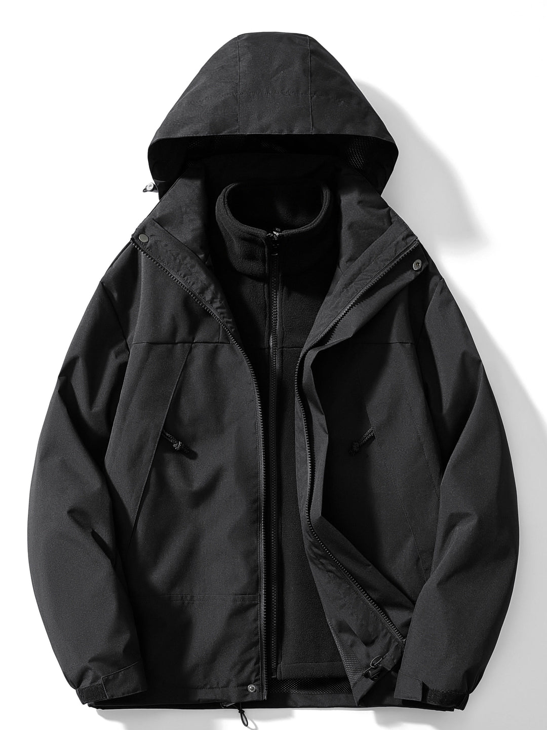 R&B | 3-in-1 Fleece-Winterjacke mit Kapuze für Damen