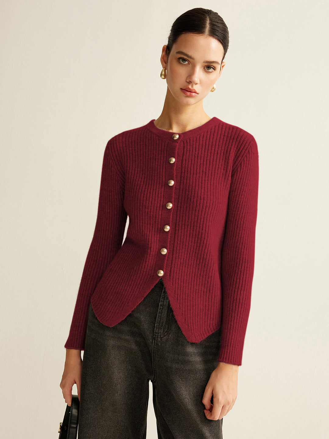 R&B | Damen Knopf-Oben Pullover