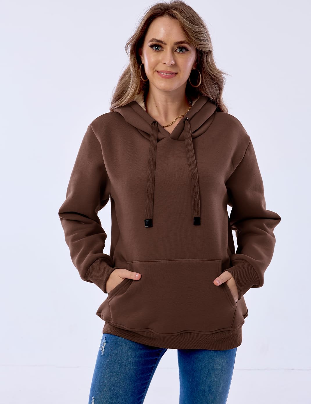 R&B | Damen Freizeit Fleece-Gefütterter Hoodie