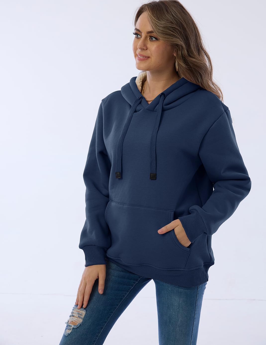 R&B | Damen Freizeit Fleece-Gefütterter Hoodie